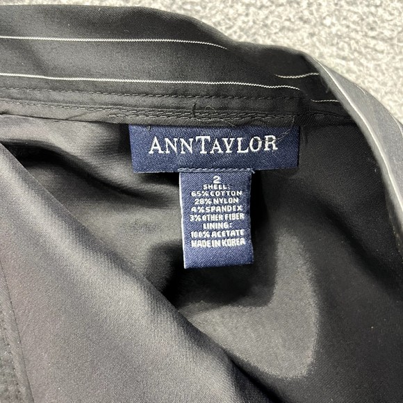 ANN TAYLOR Skirt Womens Size 2 Black Striped Embroidered Floral A-Line Wrap - Picture 8 of 13